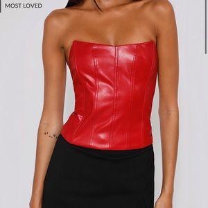 Tiger mist red leather top